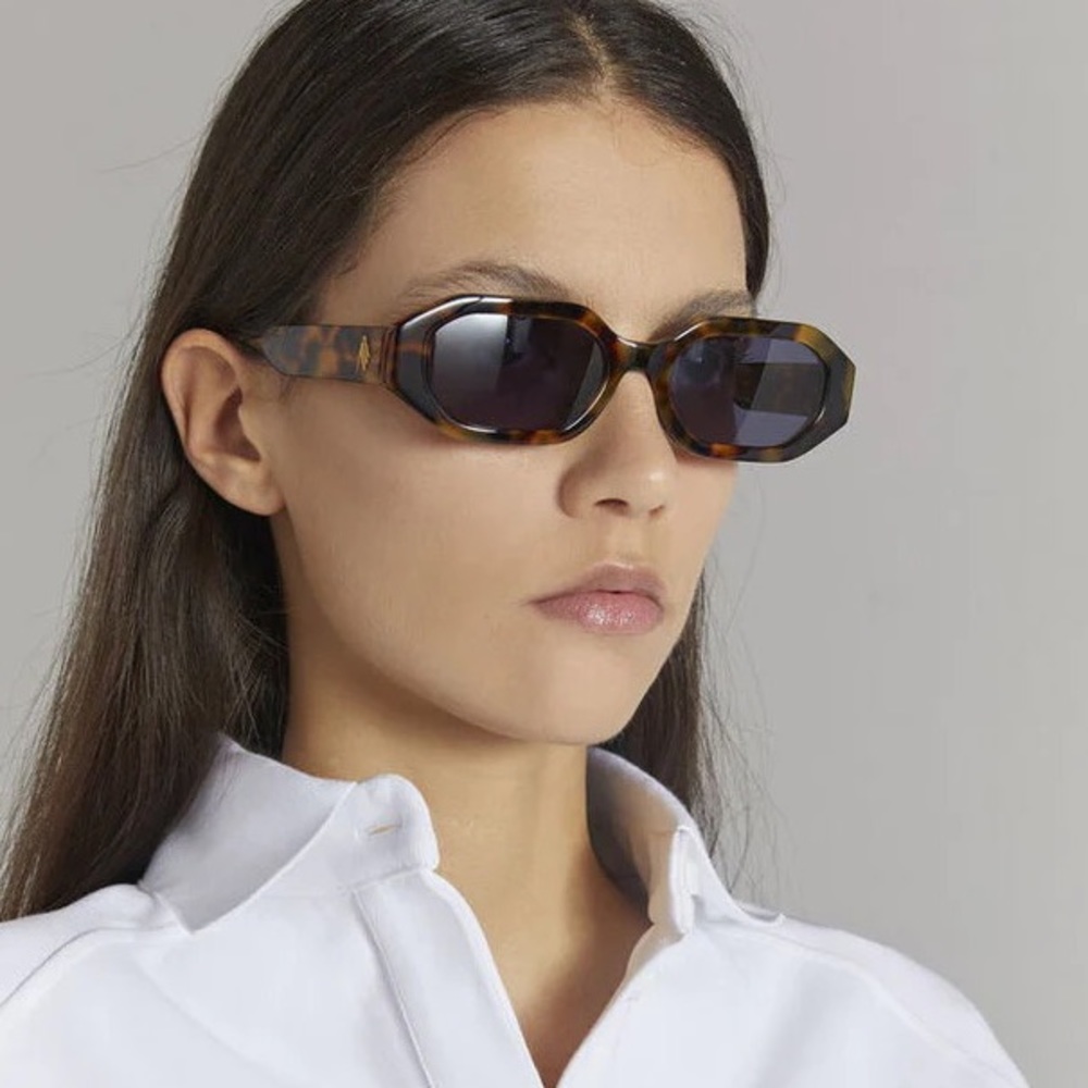 The Attico x Linda Farrow Irene sunglasses tortoise retro